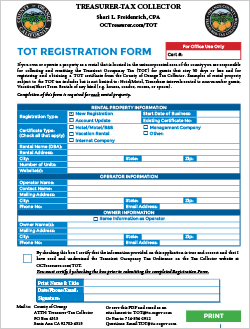 TOT Registration Fillable Form