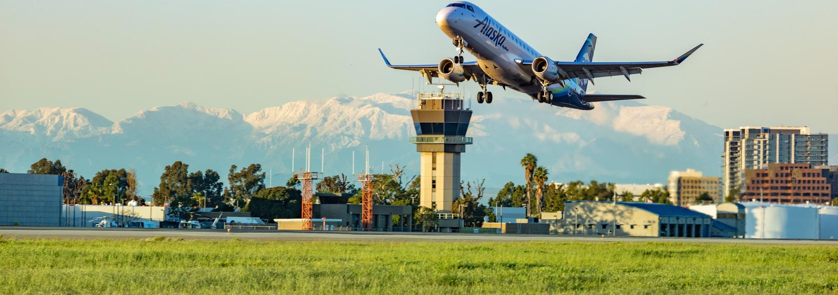 Airplane taking off from airport